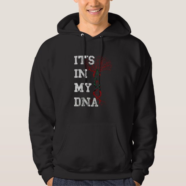 Marocko Dna Träd Marockanska Rötter Molekyler Maro Hoodie (Framsida)