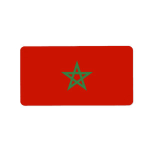 Marocko flagga adressetikett