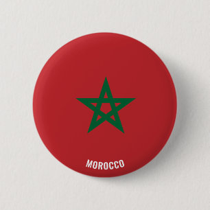 Marocko Flagga Charming Patriotic Button Knapp