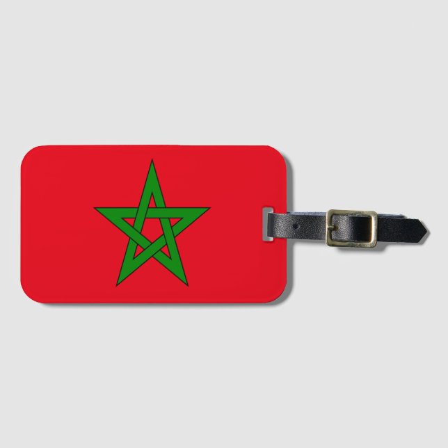 Marocko flagga drapeau du Maroc Bagagebricka (Framsida horisontal)