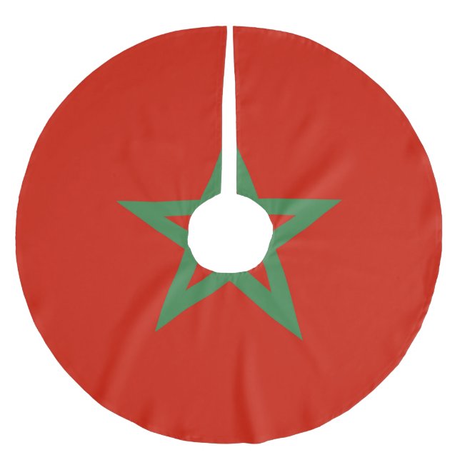 Marocko flagga julgransmatta borstad polyester (Framsidan)