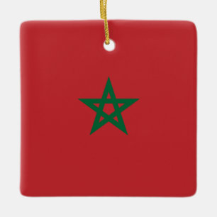 Marocko Flagga Julgransprydnad Keramik