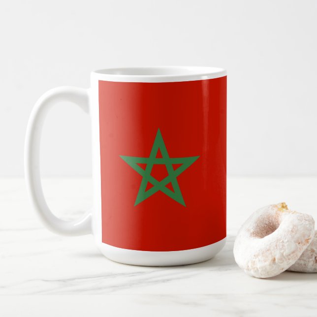 Marocko flagga kaffemugg (Med munk)