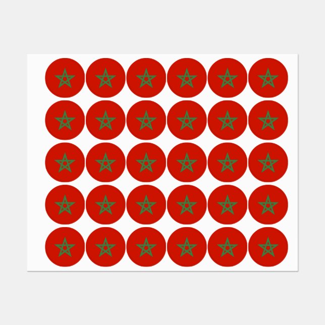 Marocko flagga klistermärke (Ark)