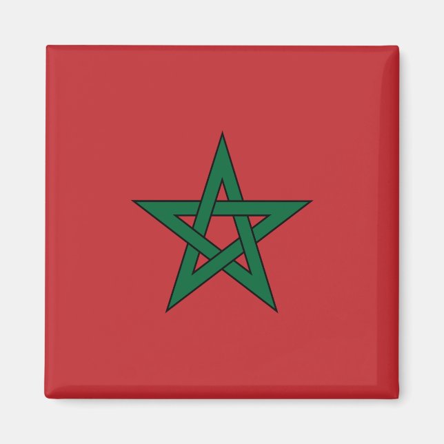 Marocko Flagga Magnet (Framsidan)