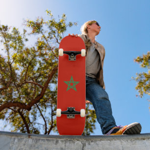 Marocko flagga mini skateboard bräda 18,5 cm
