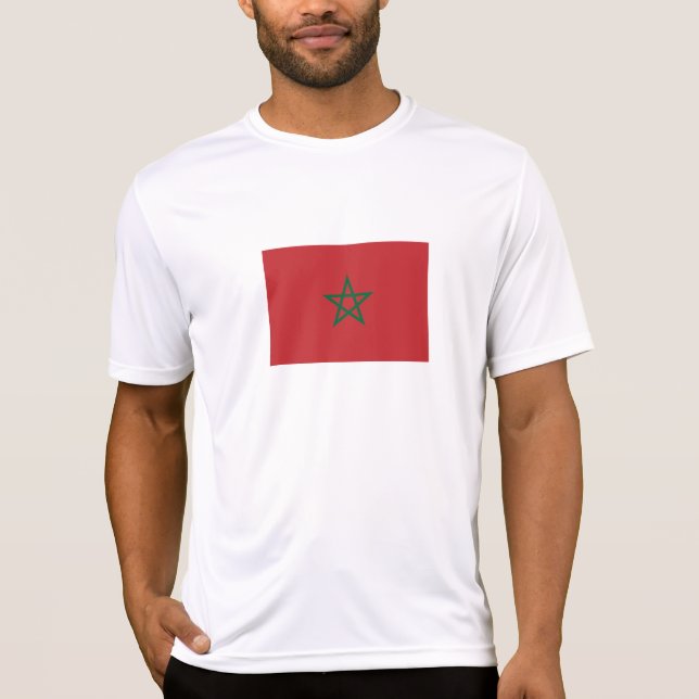 Marocko Flagga T Shirt (Framsida)