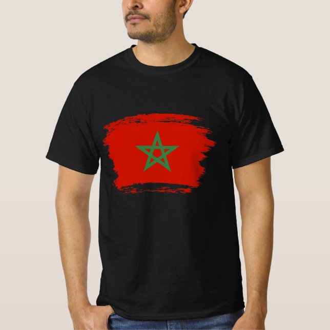 Marocko flagga t shirt (Framsida)
