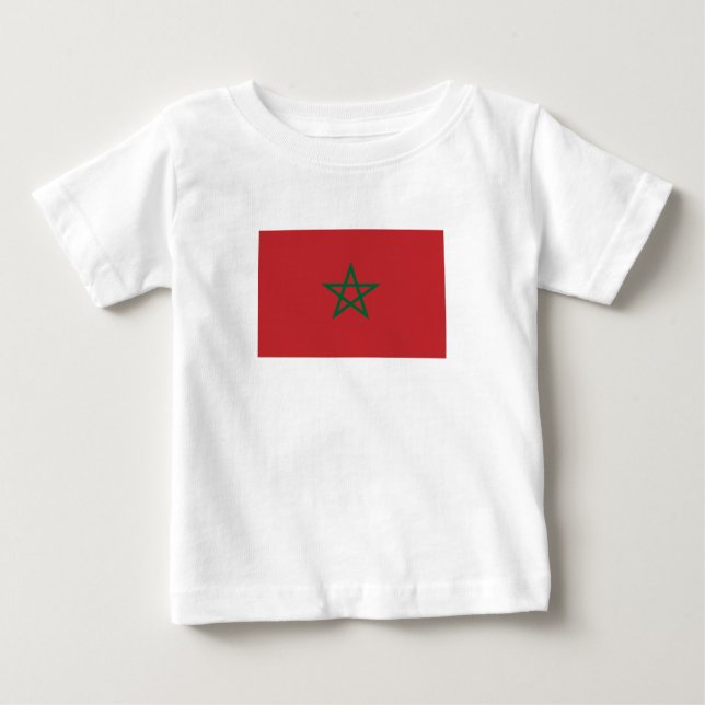 Marocko Flagga T Shirt (Framsida)