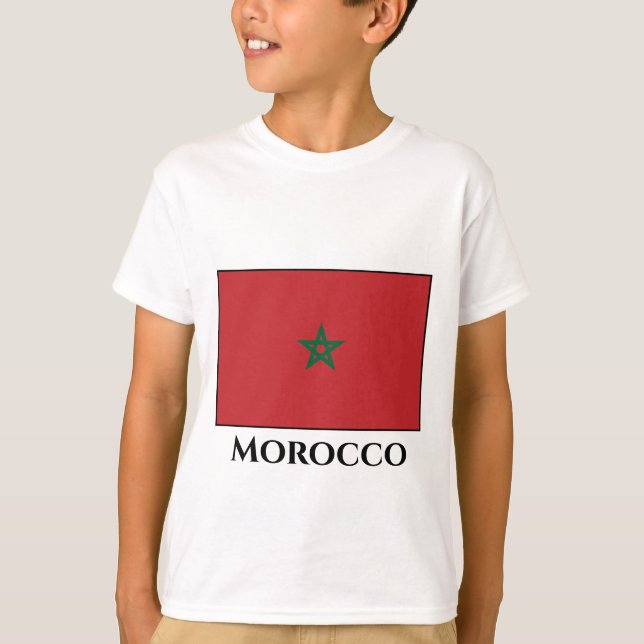 Marocko Flagga T Shirt (Framsida)