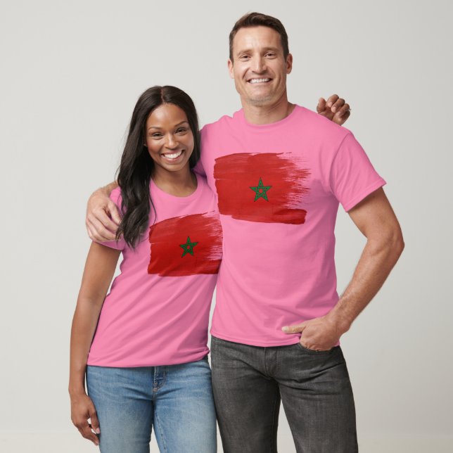 Marocko Flagga Tee Shirt (Unisex)