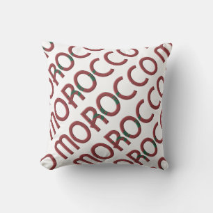 Marocko Flagga Typografi African Souvenir Kudde