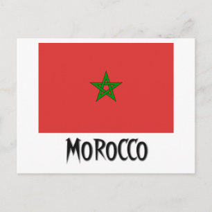 Marocko Flagga Vykort