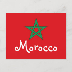 Marocko flagga vykort