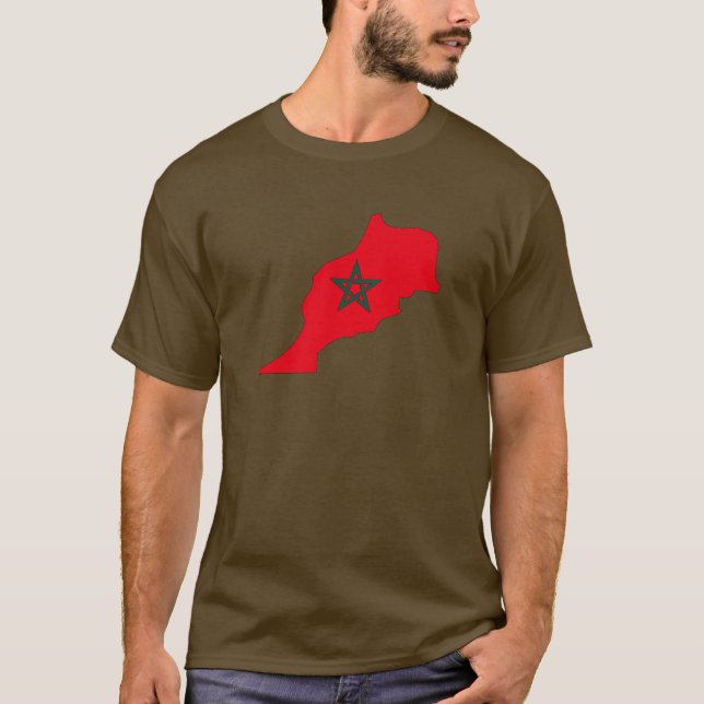 Marocko flaggakarta tee (Framsida)