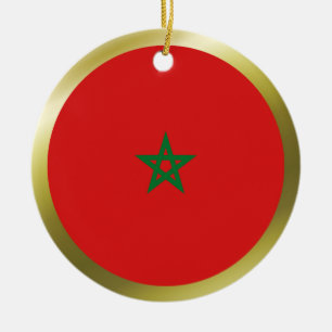 Marocko flaggaprydnad julgransprydnad keramik