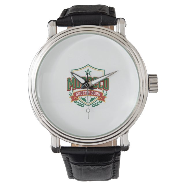 Marocko Fotboll 2026 Fotboll Fet Land Typografi Armbandsur (Framsida)