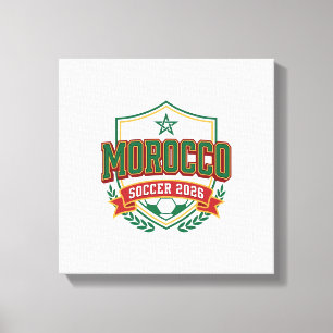 Marocko Fotboll 2026 Fotboll Fet Land Typografi Canvastryck