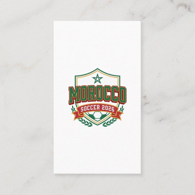 Marocko Fotboll 2026 Fotboll Fet Land Typografi Visitkort (Framsida)