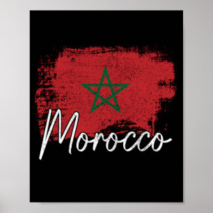 Marocko fotboll älskare gåva Maroc Flagga Marocko Poster