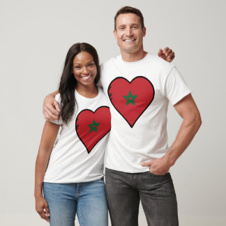 Marocko Heart Moroccan Flagga T Shirt