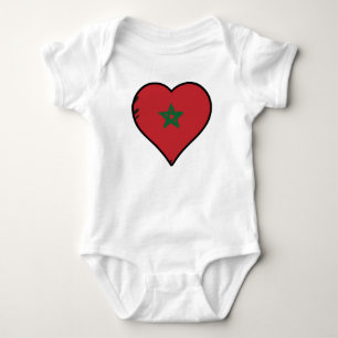 Marocko Heart Moroccan Flagga T Shirt
