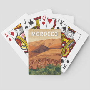 Marocko Illustration Resa Konst Vintage Casinokort