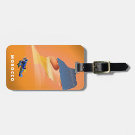 Marocko Illustrerad reseaffisch i Karta. Bagagebricka