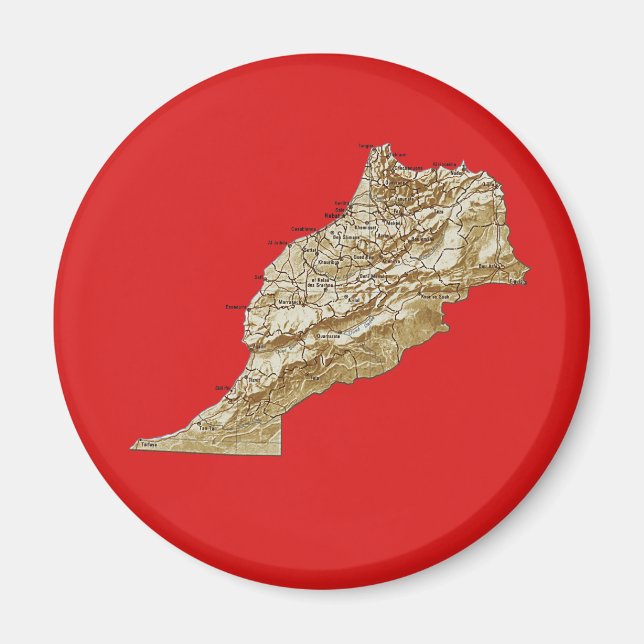 Marocko kartmagnet magnet (Framsidan)