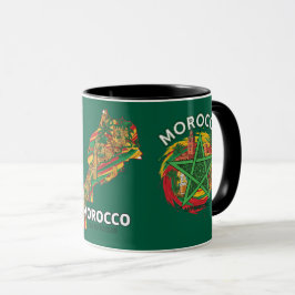 Marocko Kartstjärna Flagga Kulturarv Resa Kaffe Mu Mugg