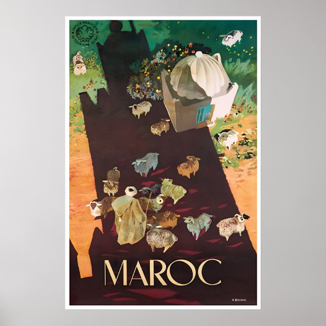 Marocko konst resor affisch tryck Moroccanation (Framsidan)