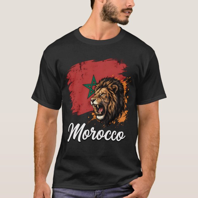 Marocko Lejon National T Shirt (Framsida)