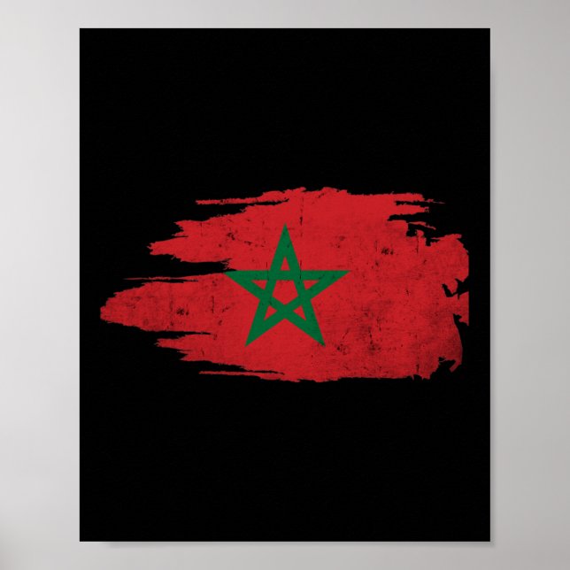 Marocko Marockansk Flagga Fotboll Fotbyll Älskare  Poster (Framsidan)