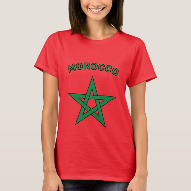 Marocko - Marockansk Flagga Mäns T Shirt (Framsida)