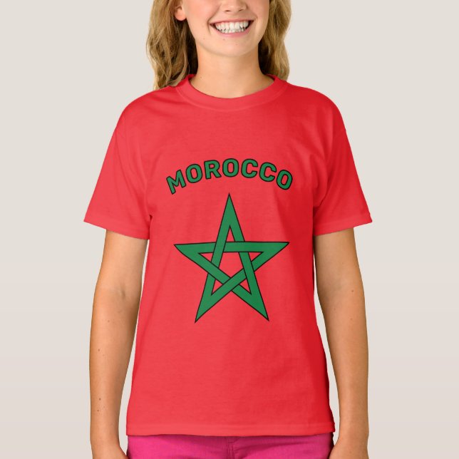 Marocko - Marockansk Flagga Mäns T Shirt (Framsida)