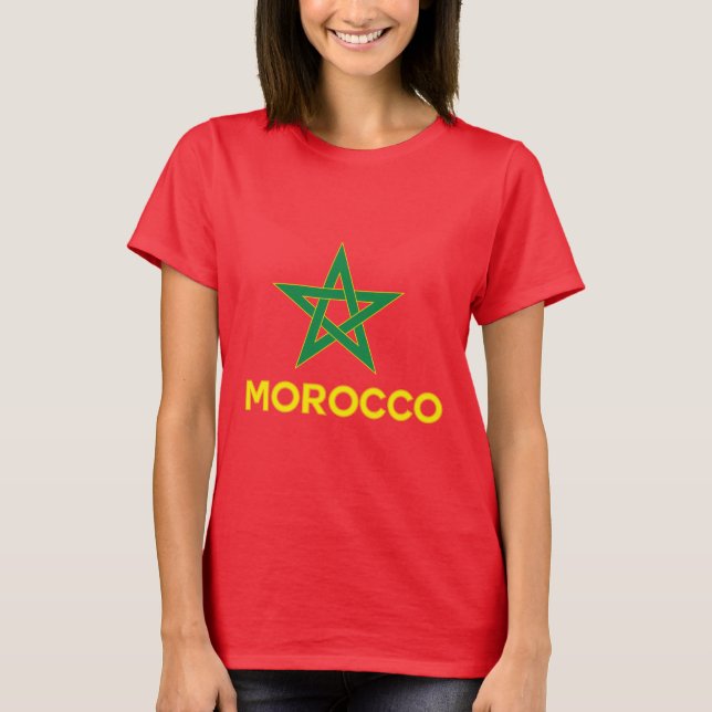 Marocko - marockansk flagga t-shirt (Framsida)