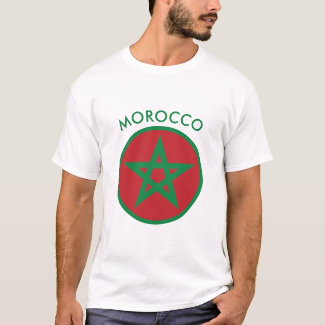 Marocko - Marockansk Flagga T-Shirt. T-shirt (Framsida)