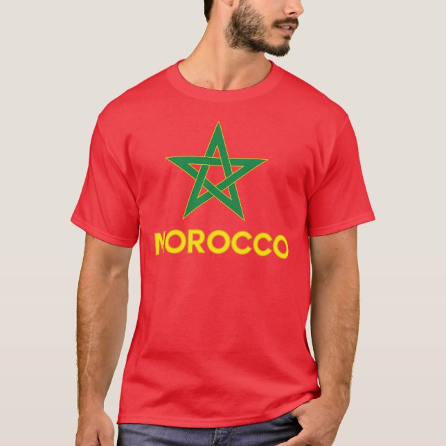 Marocko - marockansk flagga tee shirt (Framsida)