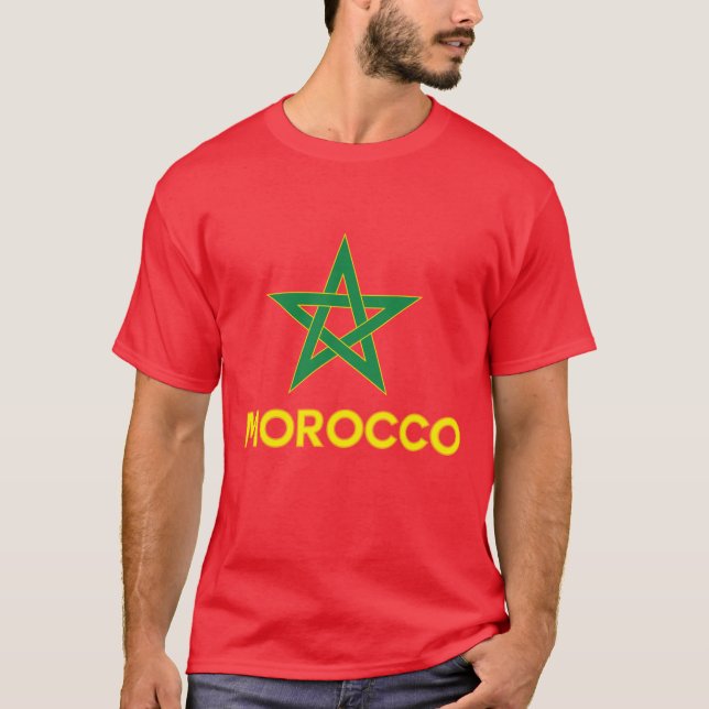 Marocko - marockansk flagga tee shirt (Framsida)