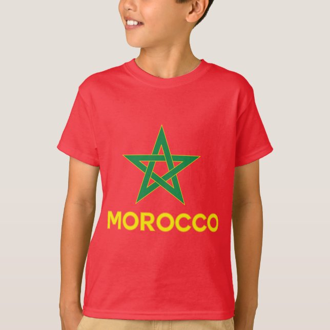Marocko - marockansk flagga tee shirt (Framsida)