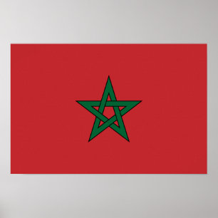 Marocko - Marockos Flagga Poster
