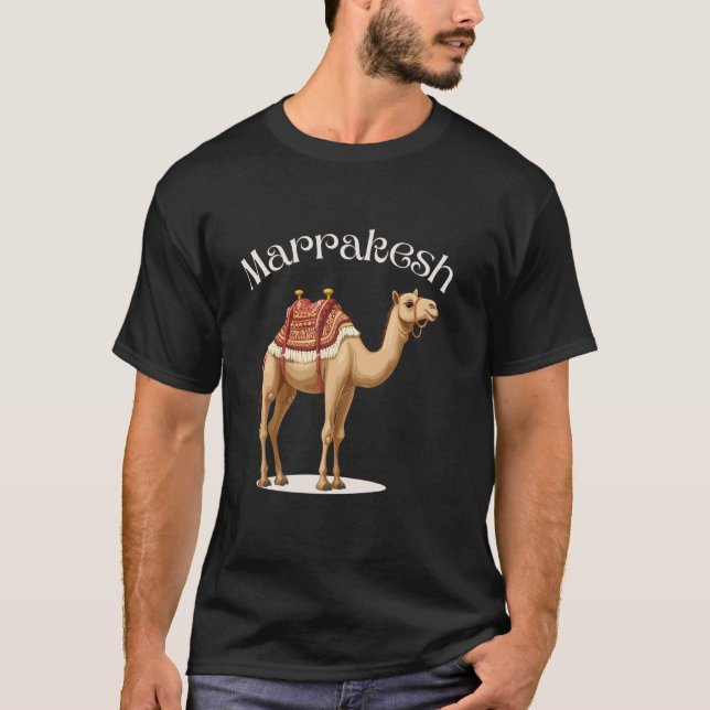Marocko Marrakech Souvenir  Kamel Marrakech T Shirt (Framsida)