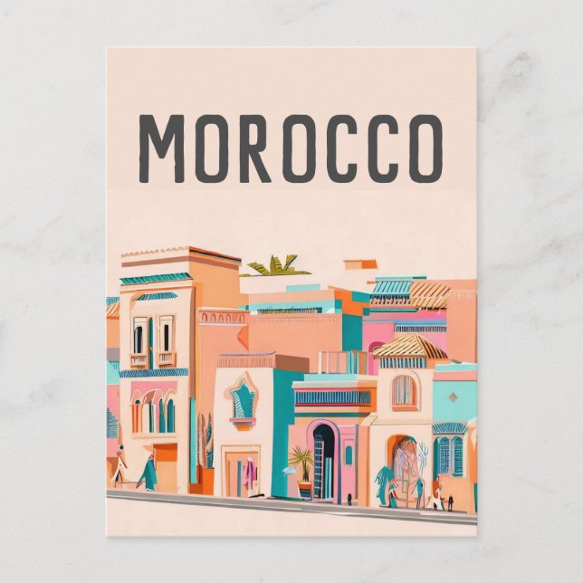 Marocko Marrakech Vykort (Framsida)
