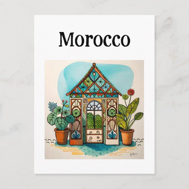 Marocko Marrakech Vykort (Framsida)