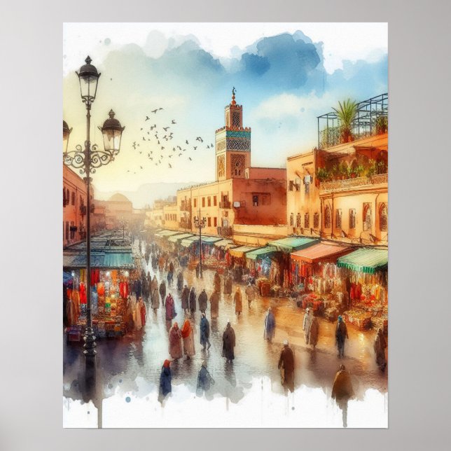 Marocko Marrakesh Medina Poster (Framsidan)