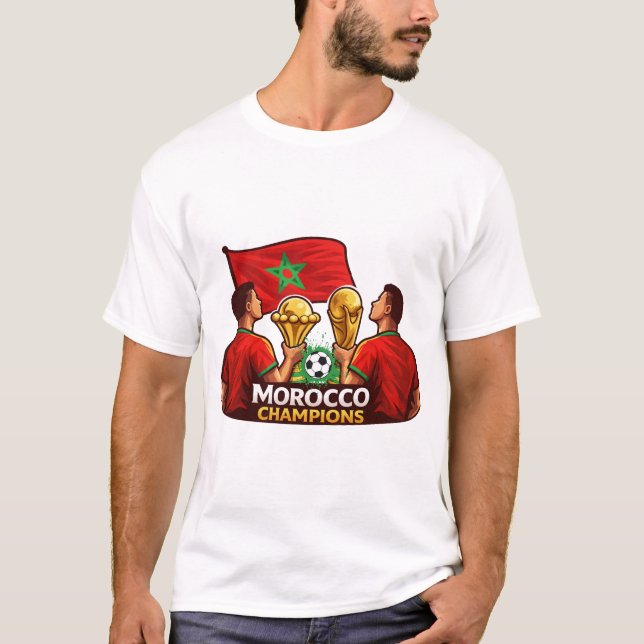 Marocko mästare | Fotboll seger design T Shirt (Framsida)