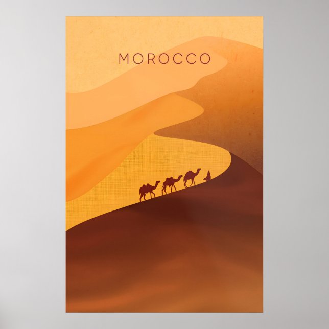 Marocko Minimalistisk Resaaffisch Poster (Framsidan)