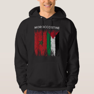 Marocko och Palestinska flagga Hoodie