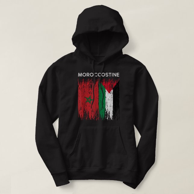 Marocko och Palestinska flagga Hoodie (Design framsida)