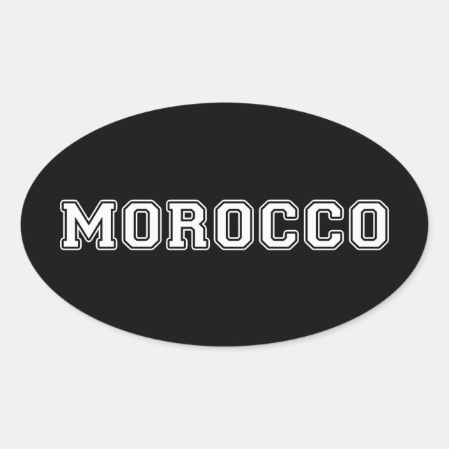 Marocko Ovalt Klistermärke (Framsida)